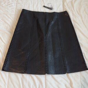 NWT Olivia & Grace Faux Leather Whip stitch Detail Skirt